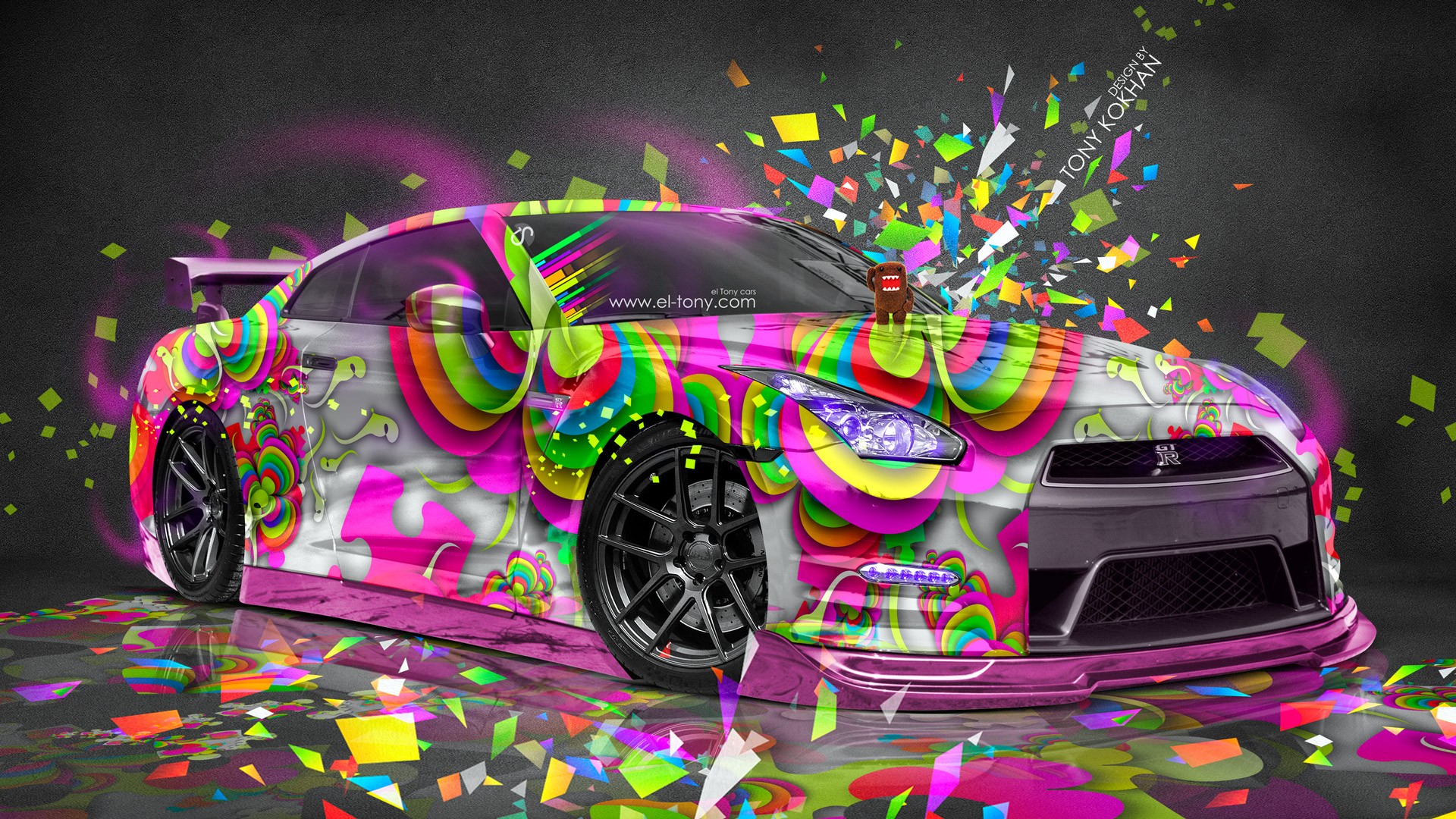 Super Car Tony Kokhan Colorful Nissan Gtr Wallpaper HD