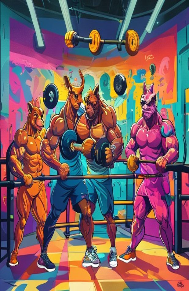 Cartoon Bodybuilding Wallpaper