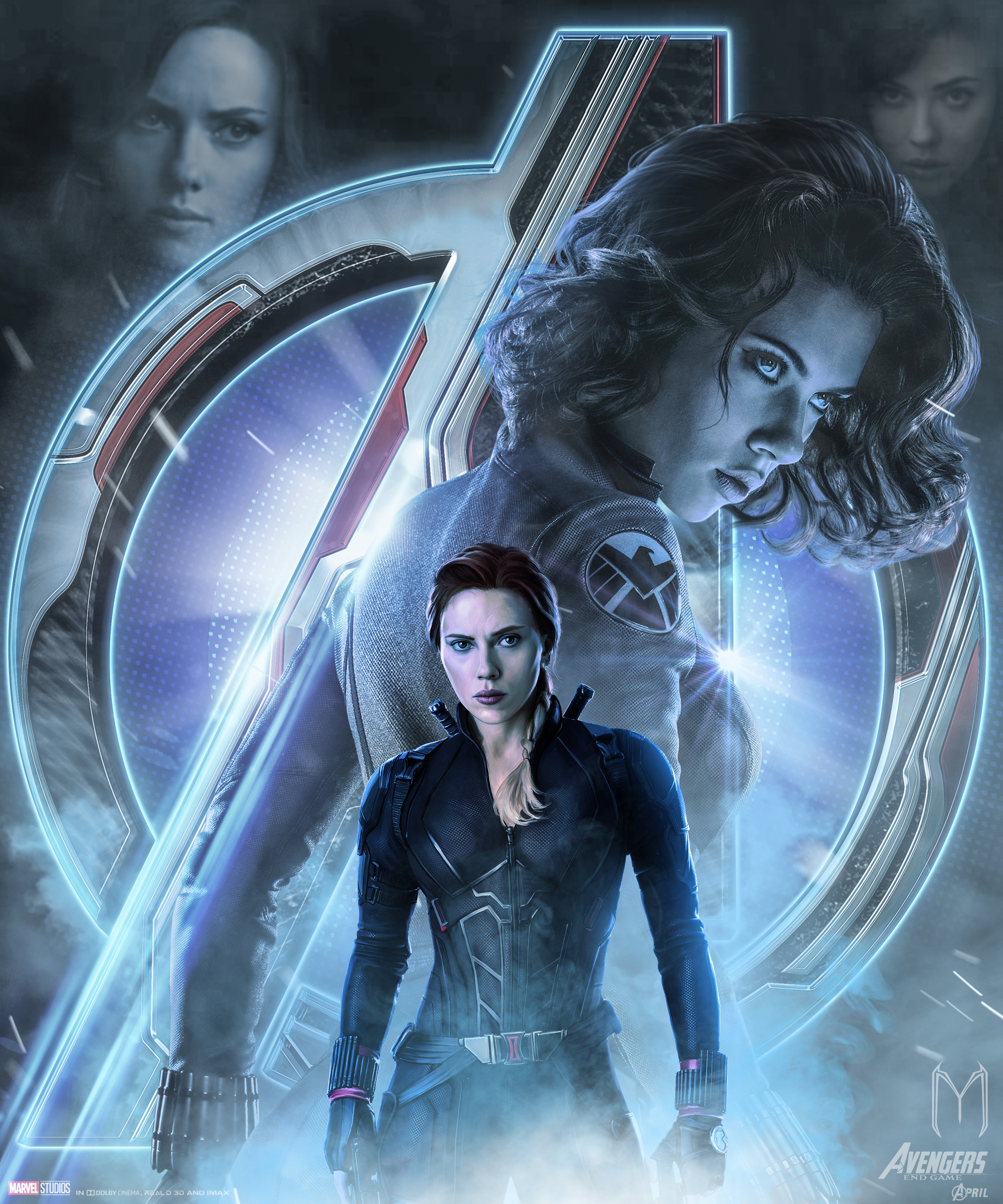 Avengers Endgame Black Widow Poster Art Wallpaper HD Movies 4K
