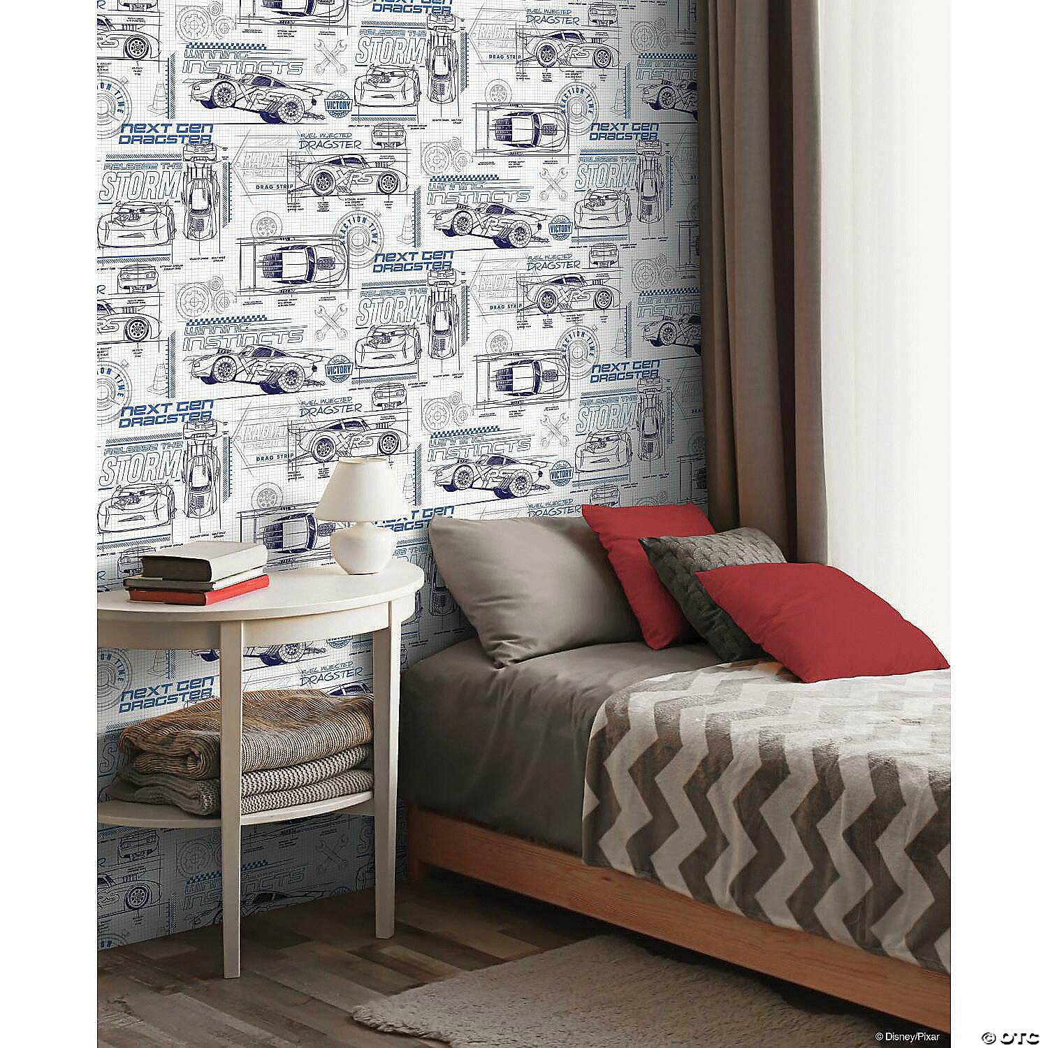 Roommates Disney And Pixar Cars Schematic Peel Stick Wallpaper
