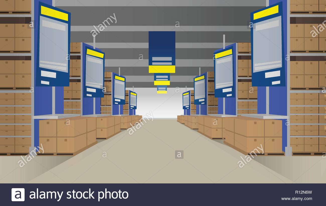 Wholesale With Rows Of Shelves Filled Closed Boxes Template