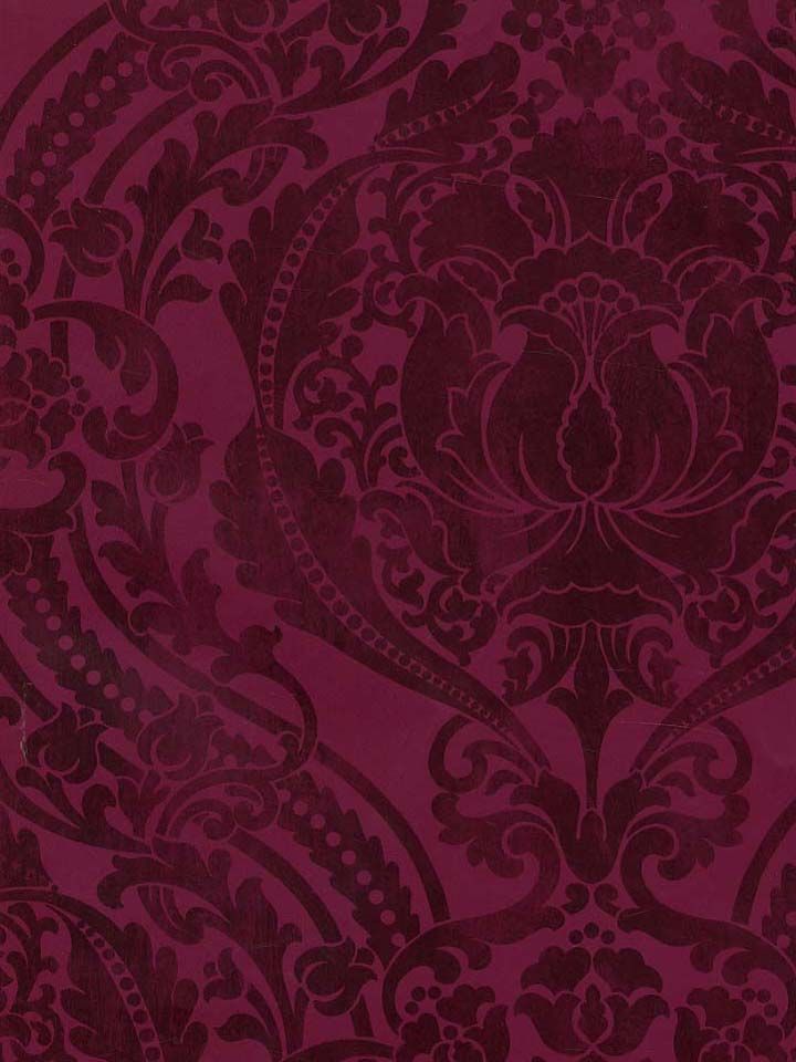 Stunning Cranberry Colored Damask Wallpaper From The Striped