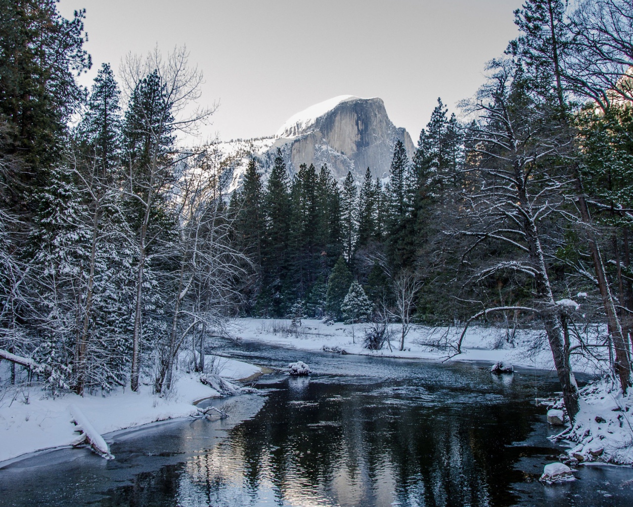 Snowy Yosemite National Park Desktop Pc And Mac Wallpaper