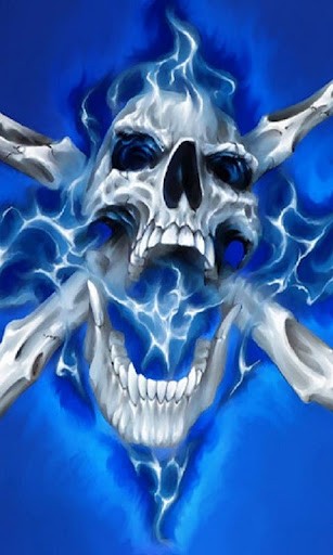 Bigger Blue Evil Skull Live Wallpaper For Android Screenshot