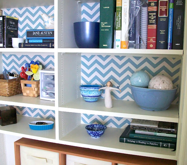 Bookshelf With Wallpaper Interior Jpg
