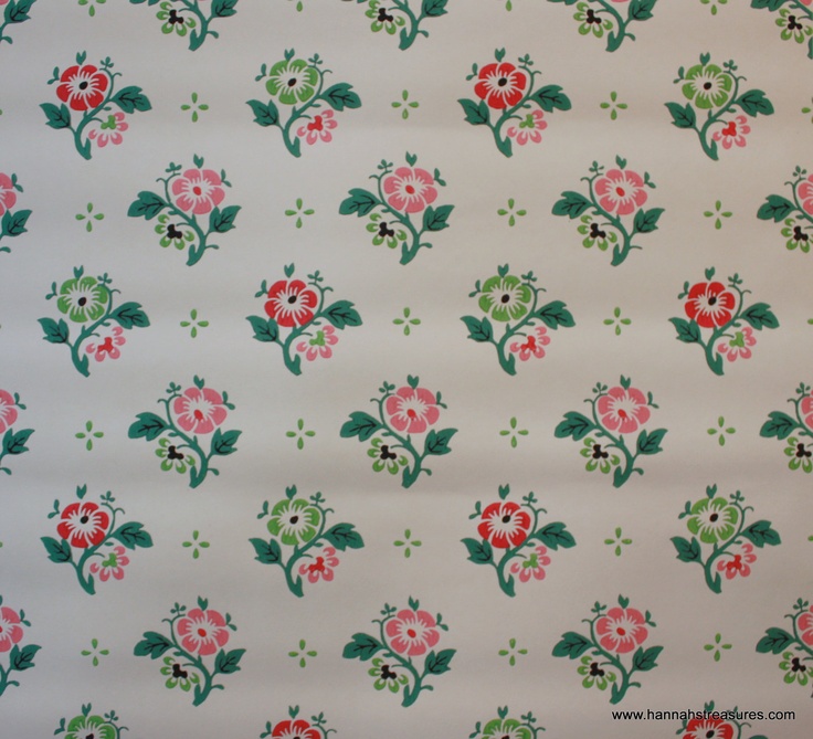 1940s Vintage Wallpaper Vintage flower wallpaper Pinterest