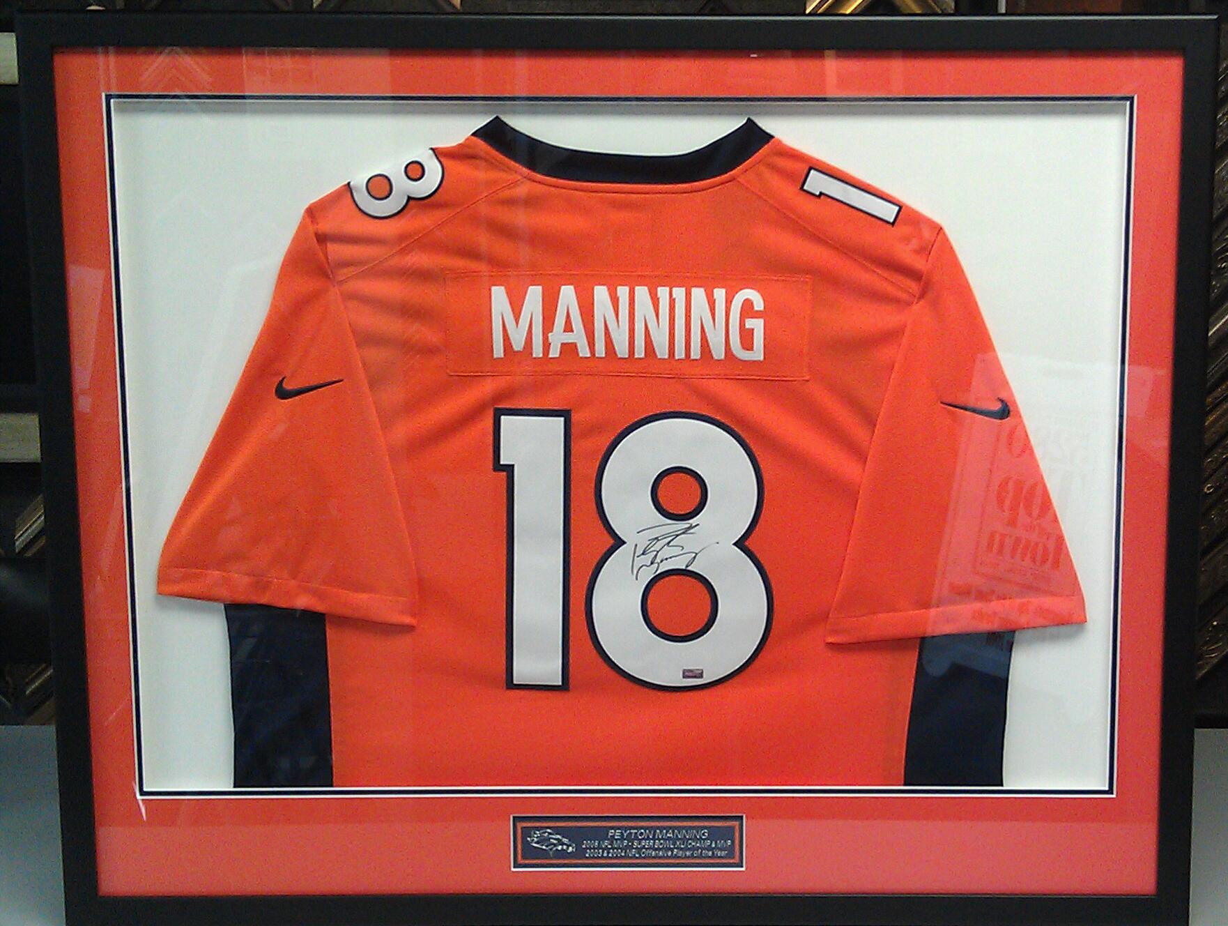 Custom Framed Peyton Manning Denver Broncos Jerseys FastFrame of