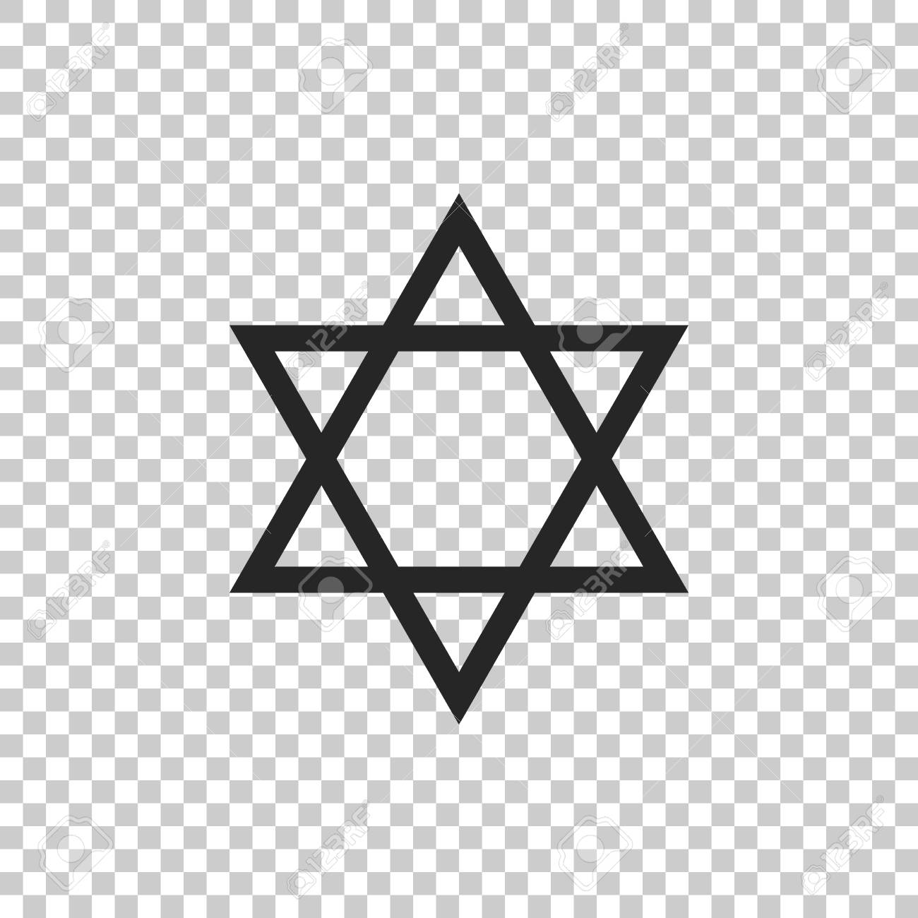 Star Of David Icon Isolated On Transparent Background Jewish