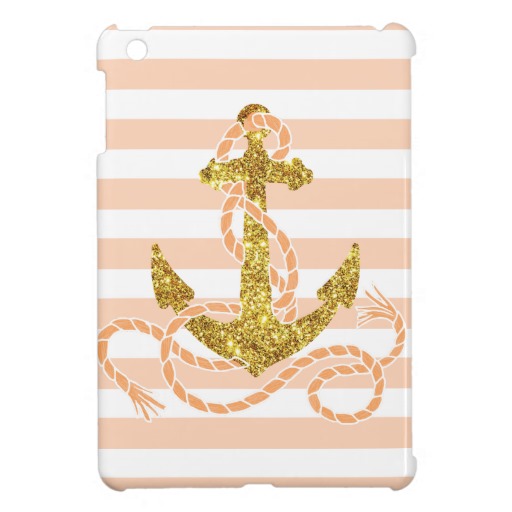 Girly Anchor Background Glitter iPad Mini