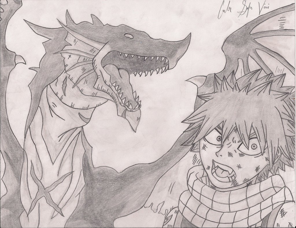 Igneel And Natsu Drawing By Cheshire Kitteh