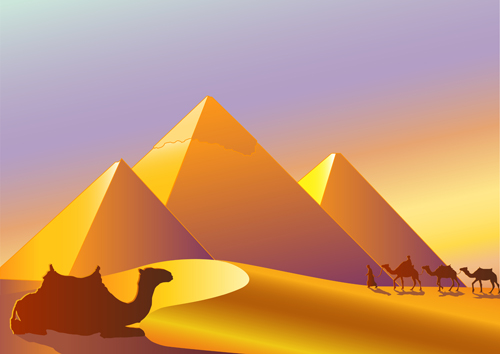 Egypt Pyramids Background Vector Graphics