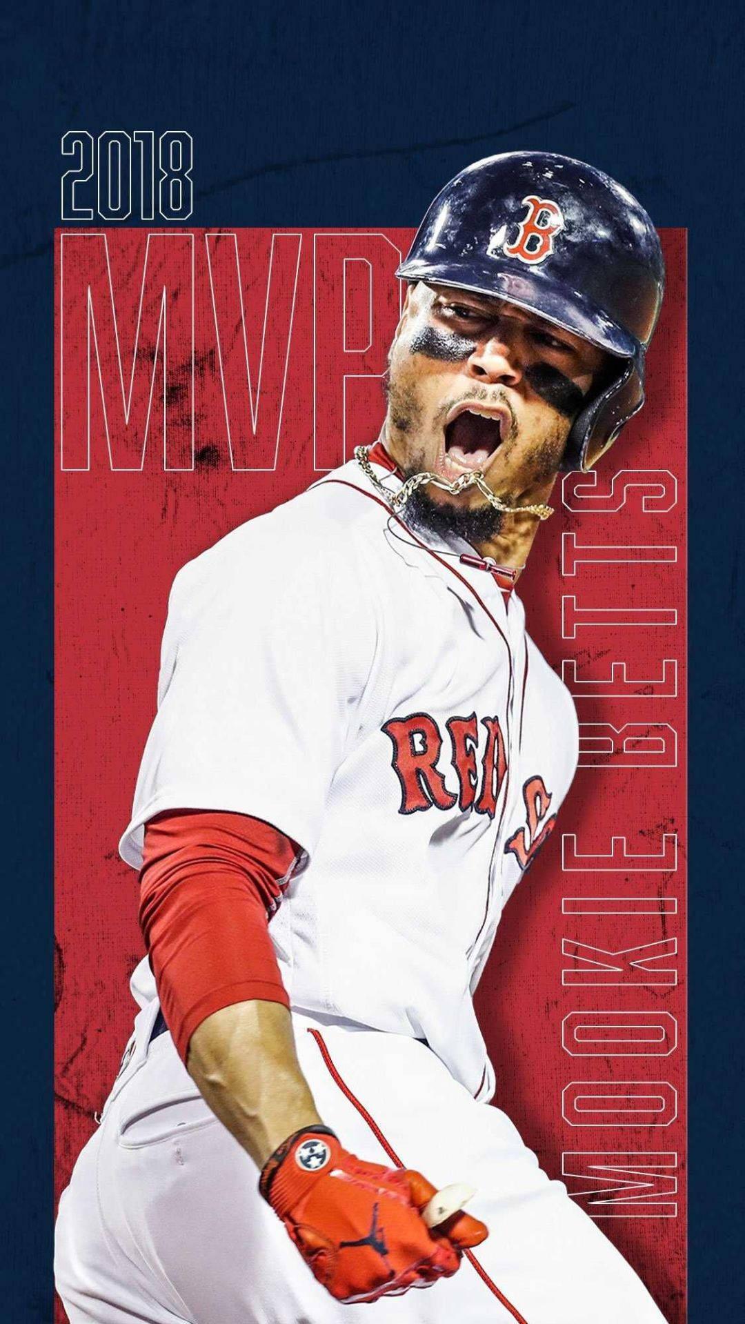 Intensity Unleashed Mookie Betts In Action Wallpaper