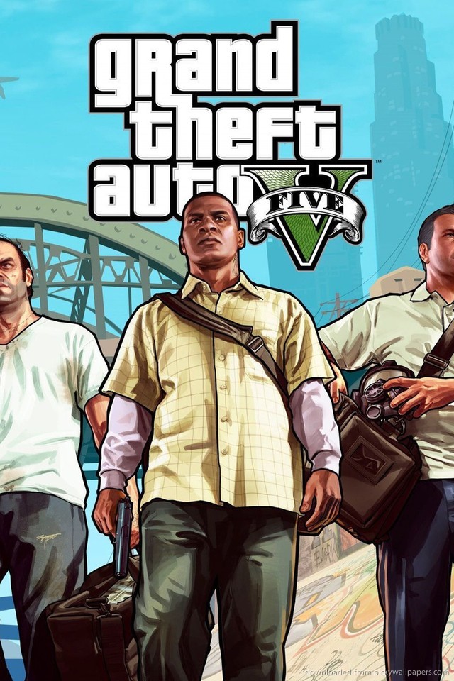 Gta Three Guys And A Burning Van Wallpaper For iPhone