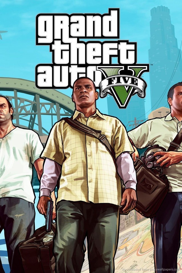 Gta Three Guys And A Burning Van Wallpaper For Iphone