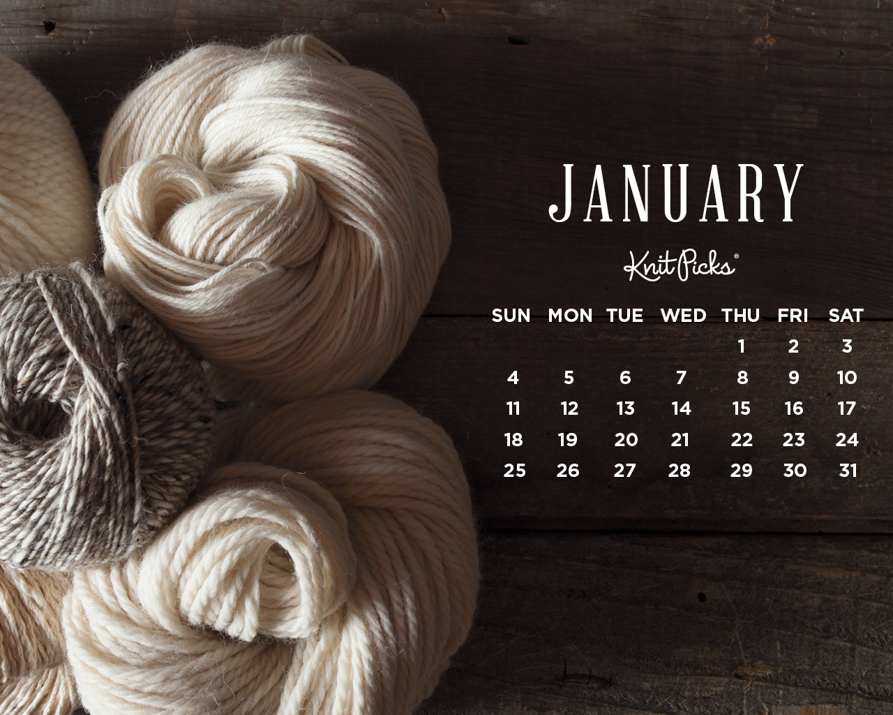 January Wallpaper Calendar Knitpicks Staff Knitting