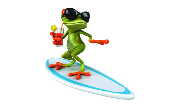Wallpaper Frog 3d Funny Surf Glasses Rendering