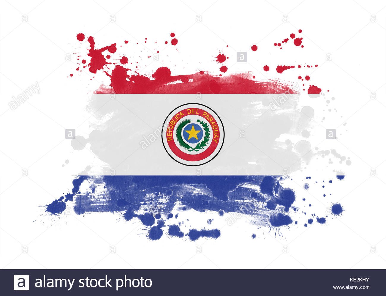 Free Download Paraguay Flag Grunge Painted Background Stock Photo 