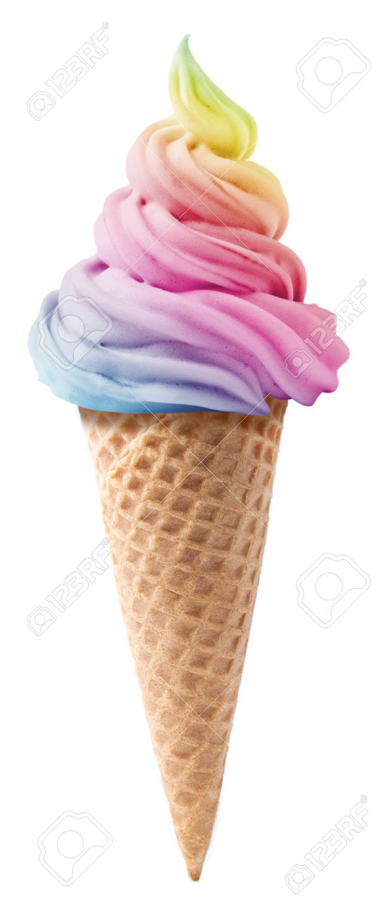 Colorful Ice Cream On A White Background Stock Photo Picture And