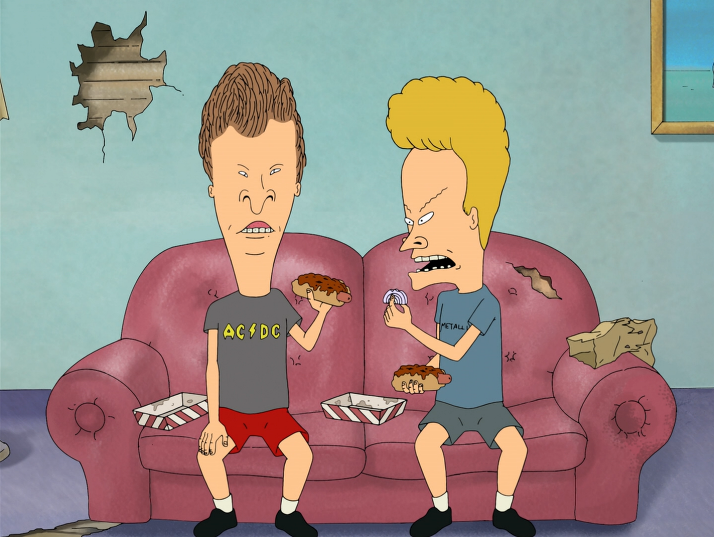Beavis And Butthead Couch Chili Dogs HD Wallpaper