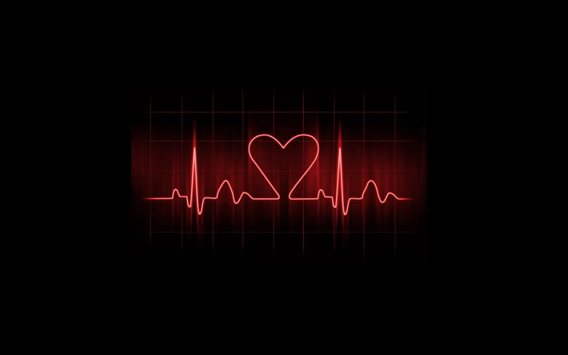 Heart Pulse On A Dark Background Love Wallpaper