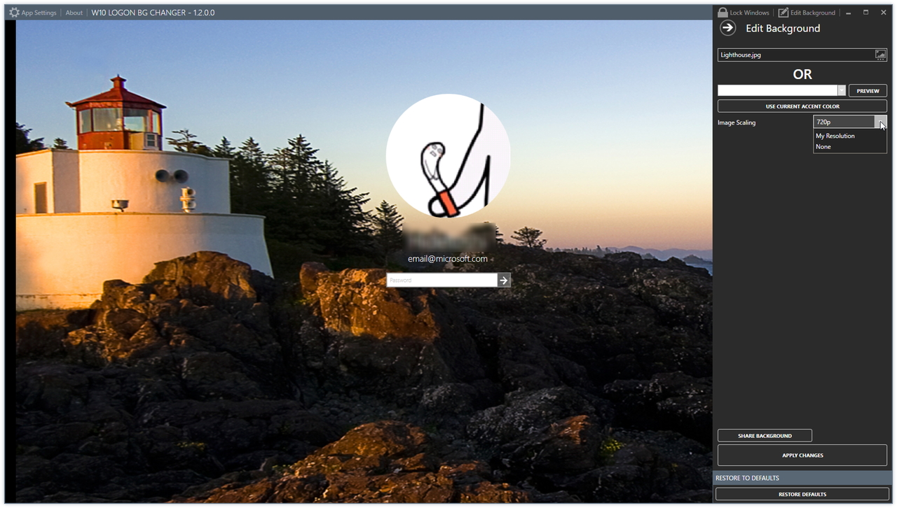 Windows Login Screen Background Changer