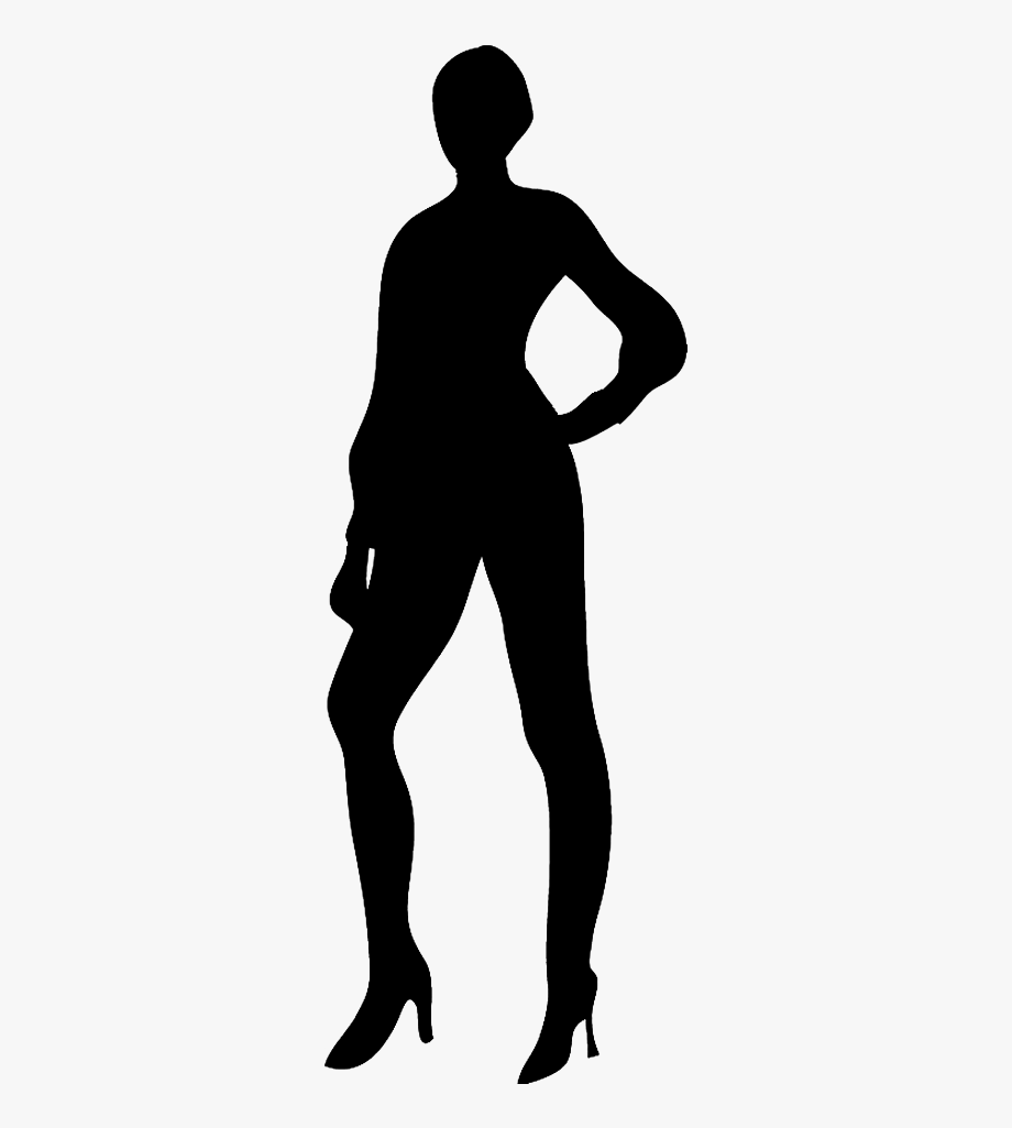 Slender Female Silhouette People Without Background
