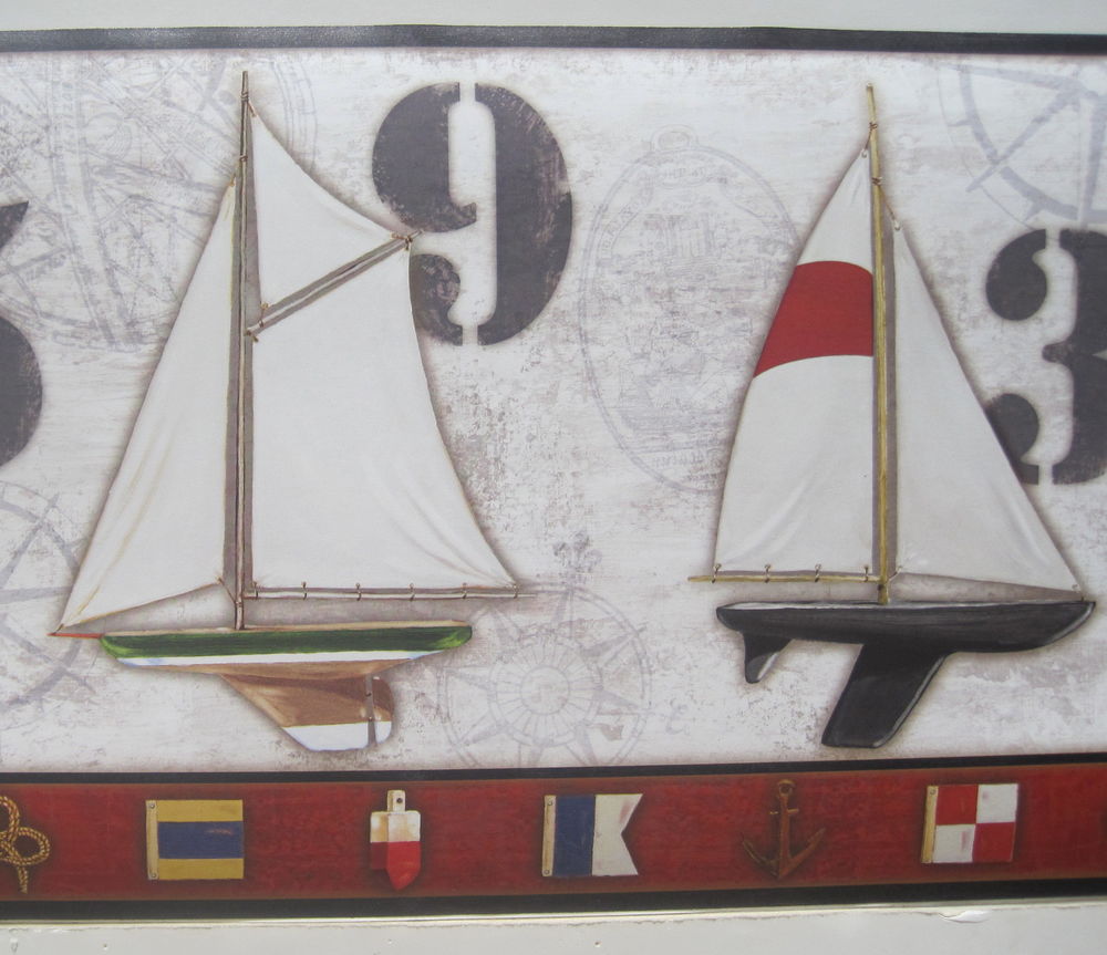 Sailing Sailboats Seashore Nautical Wallpaper Border 9 eBay