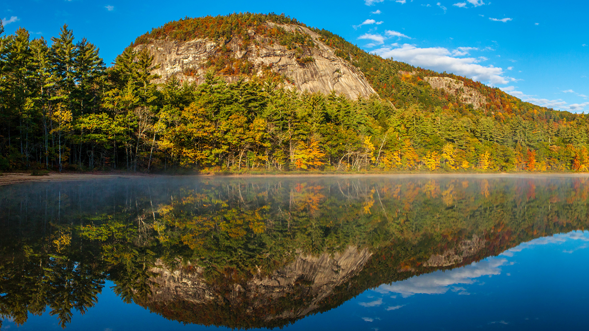 Photos Usa Echo Lake New Hampshire Nature Autumn Mountains