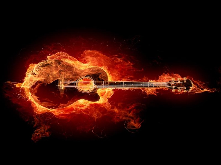 Guitar On Fire Wallpaper Cool Pics