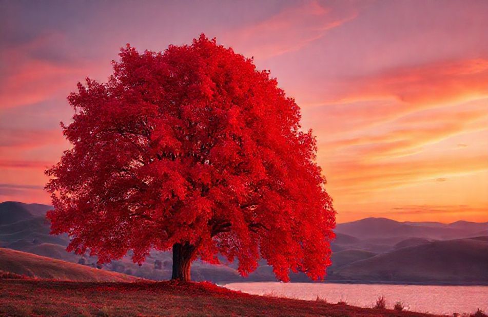 Red Tree Wallpaper