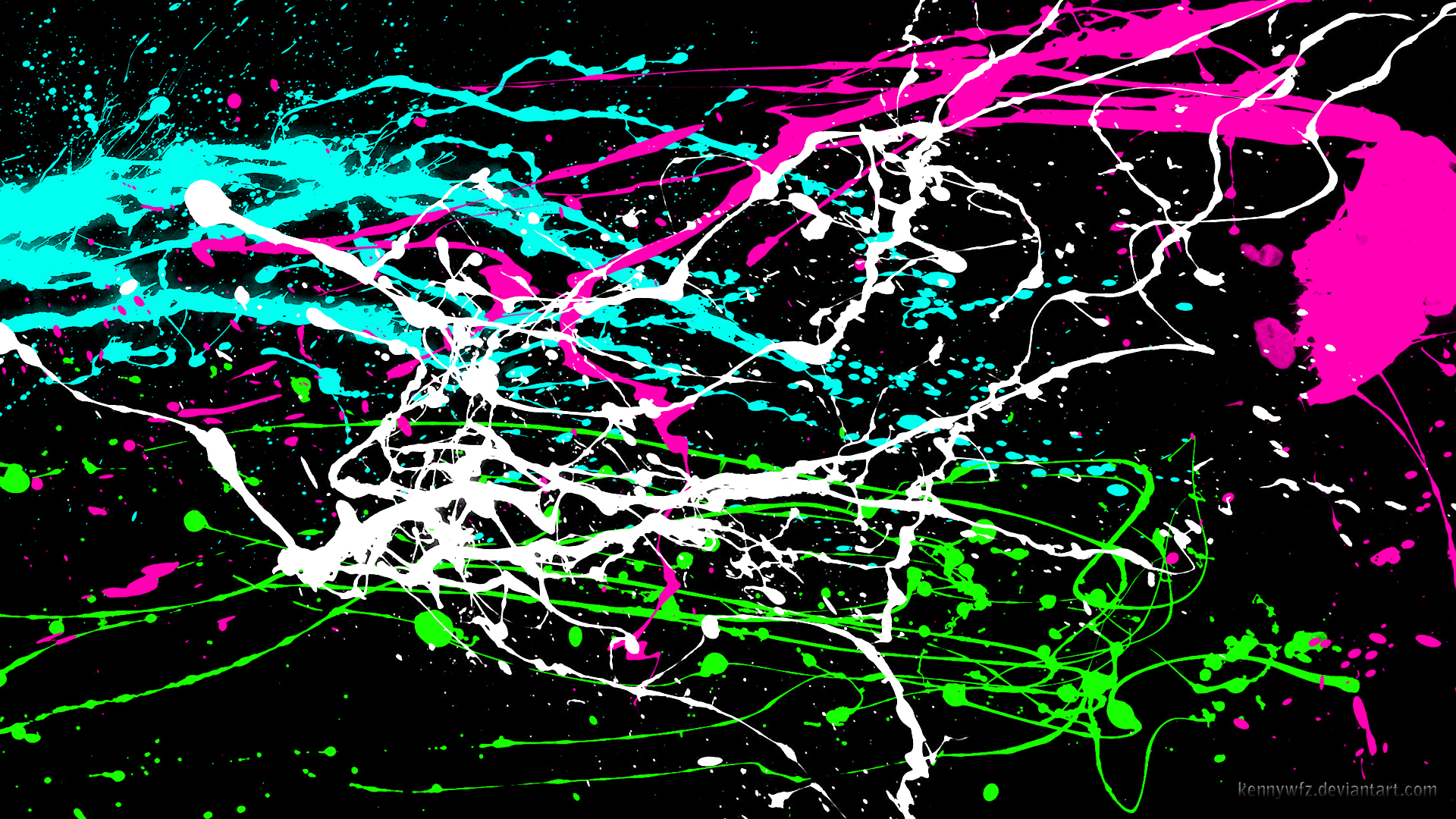 Neon Paint Splatter Wallpaper