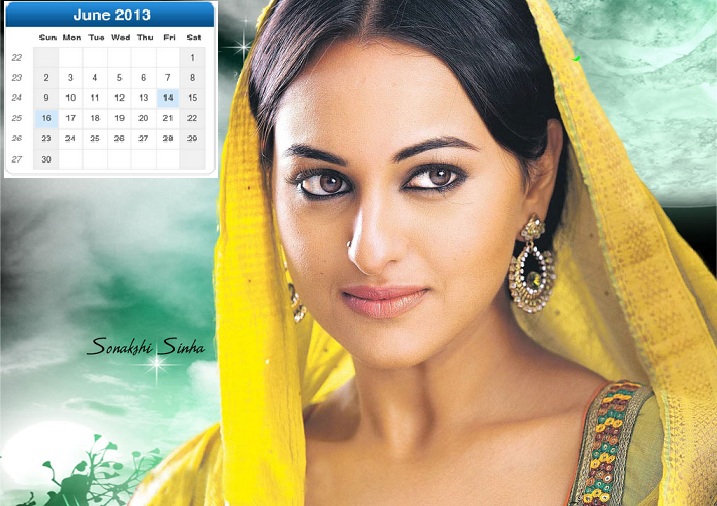 Bollywood Actress Calendar For Desktop Screen