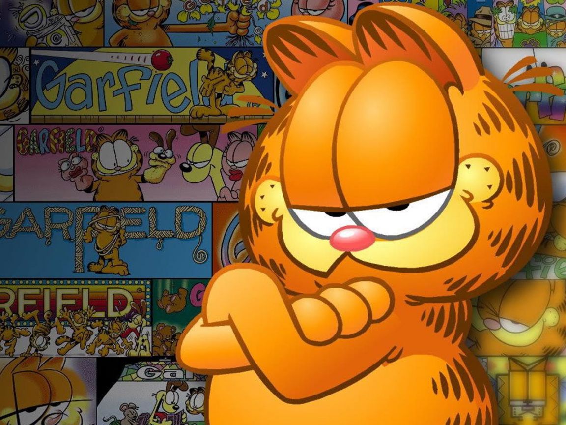 Garfield Closeup Ic Strip Background Wallpaper