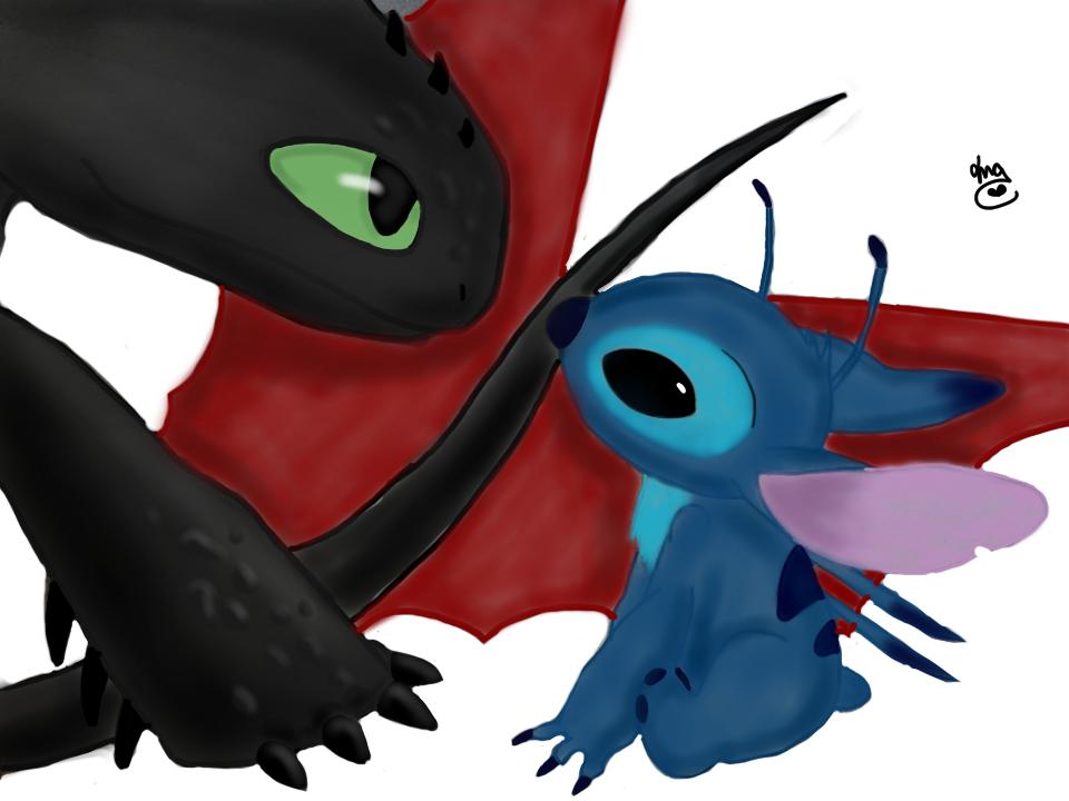 Stitch Meets Toothless by Toothless20 on