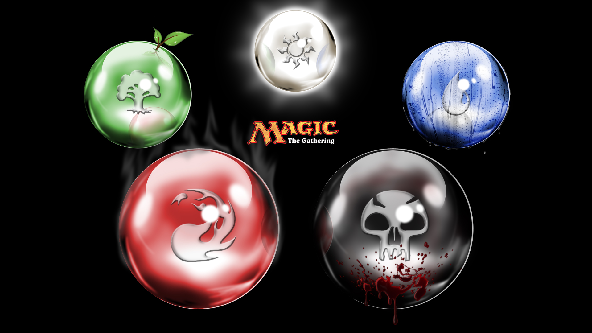 The Gathering Ball Orbs Magic Mana Black Dark Five Wallpaper