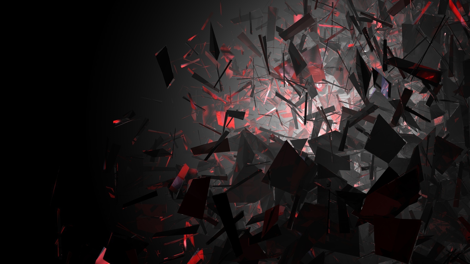 Black And Red Shapes 3d Wallpaper Hq