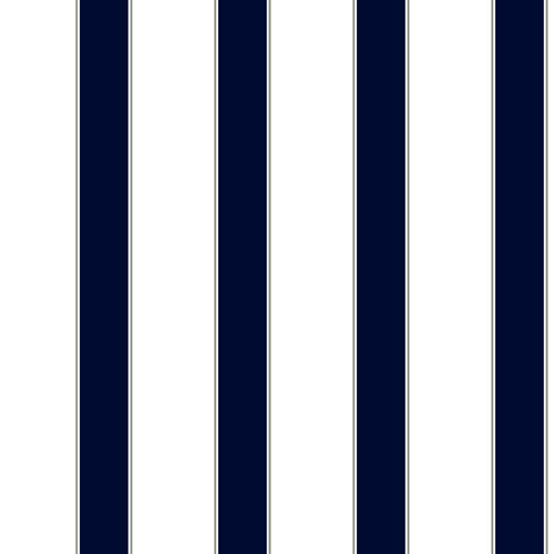 Cool Kids White And Navy Wide Stripe Pinstripe Wallpaper
