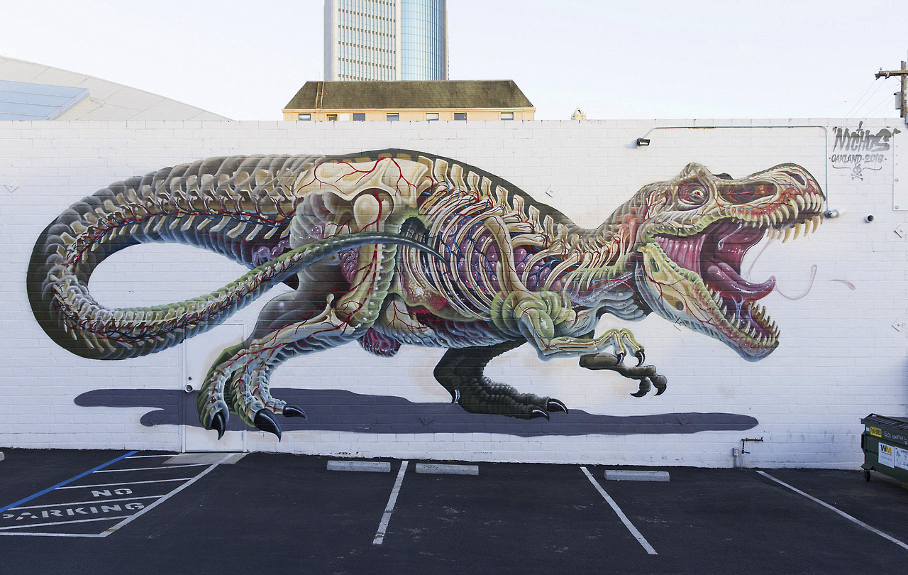 Anatomical Murals Of Bisected Animals By Street Artist Nychos