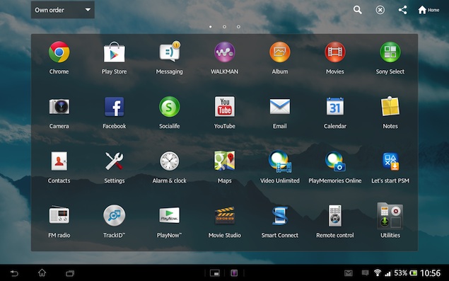 For web browsing the Sony Xperia Tablet Z bundles the Chrome browser