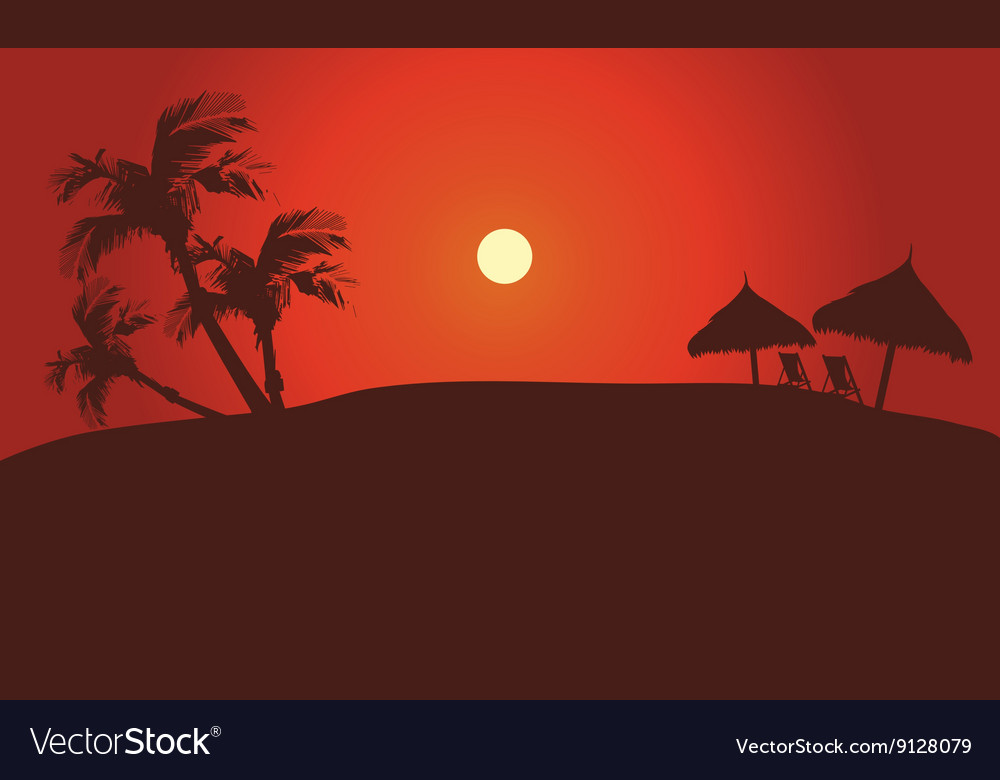 Red backgrounds silhouette summer Royalty Free Vector Image