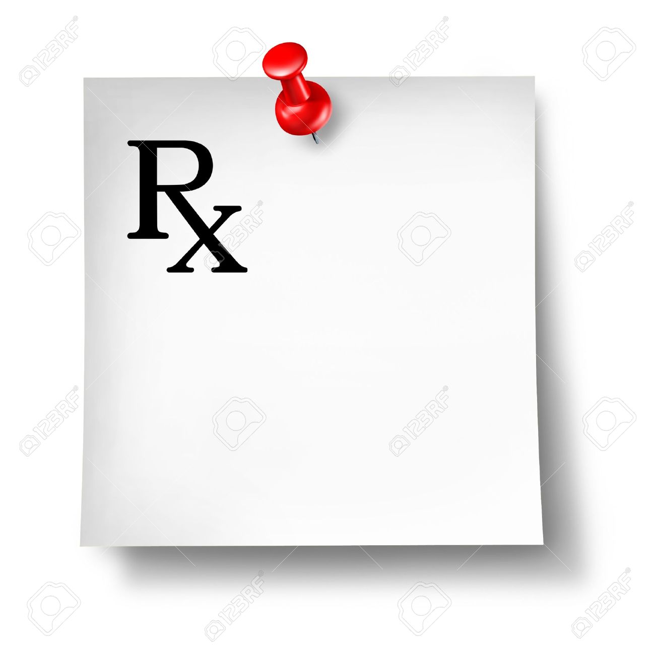 Prescription Office Note Isolated On A White Background