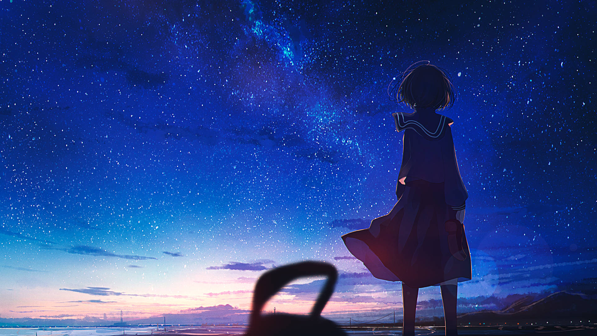 Anime Night Sky Wallpaper