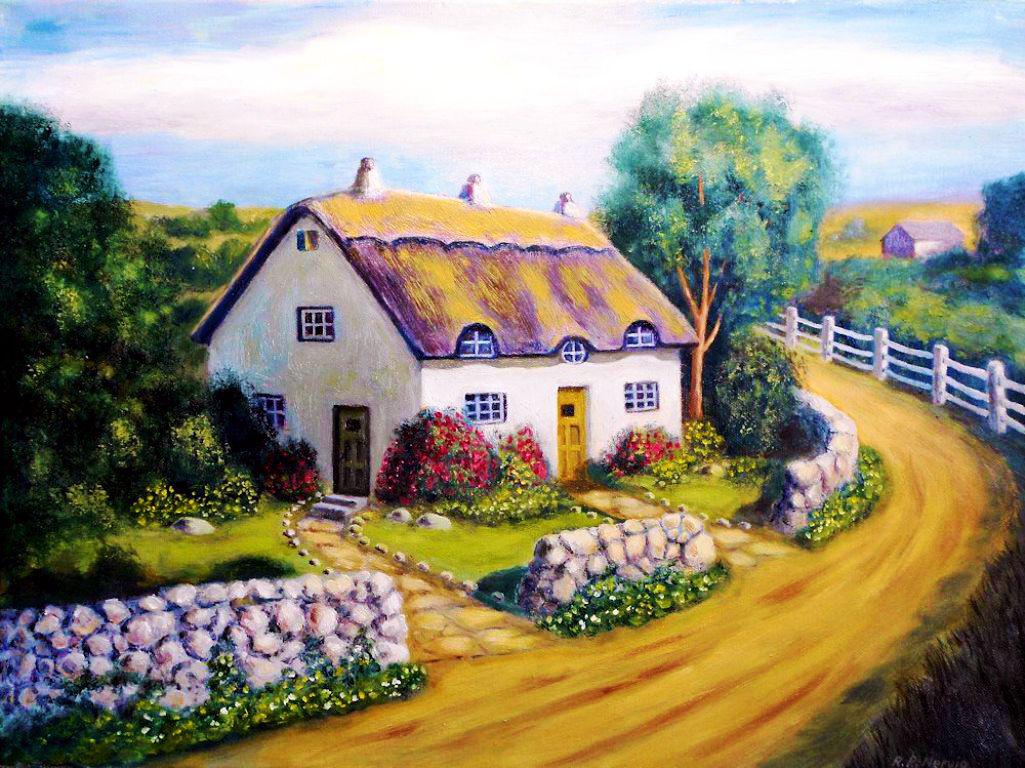 Country Cottage High Quality And Resolution Wallpaper