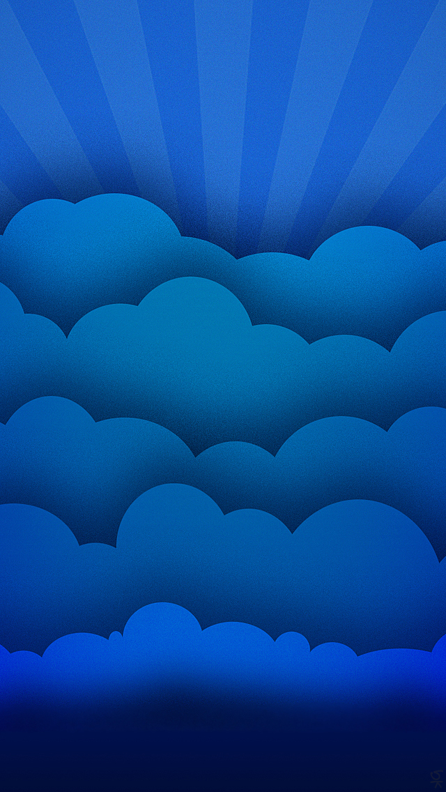 Blue Cloud Rays iPhone Wallpaper