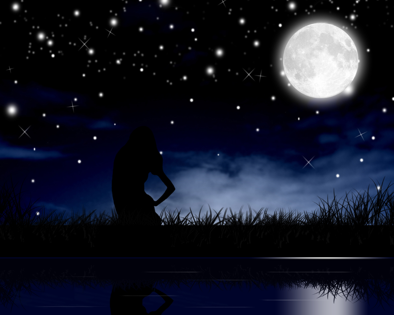 Romantic Moonlight Wallpaper Image
