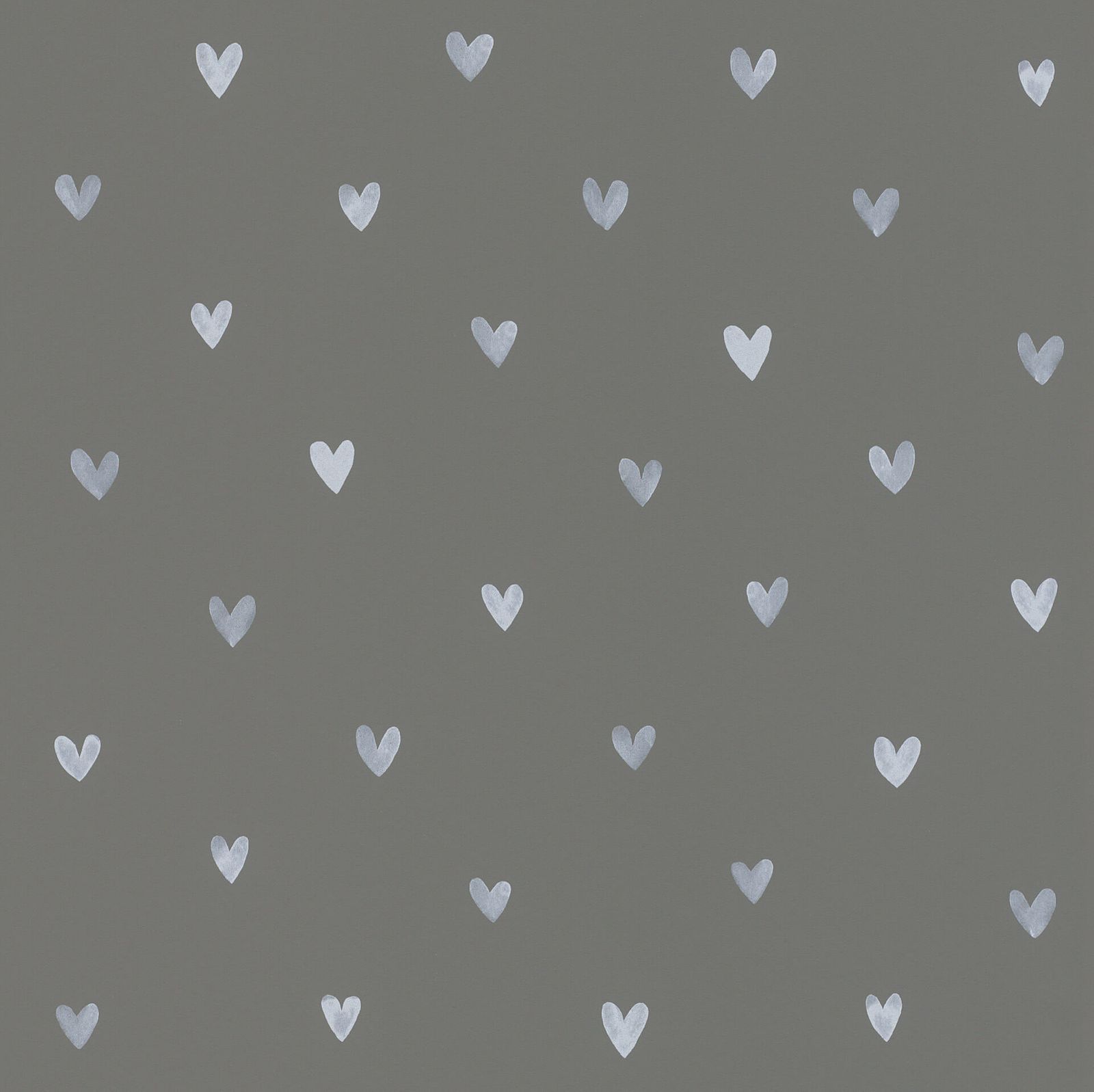 Kids Wallpaper Cute Hearts Dark Grey White