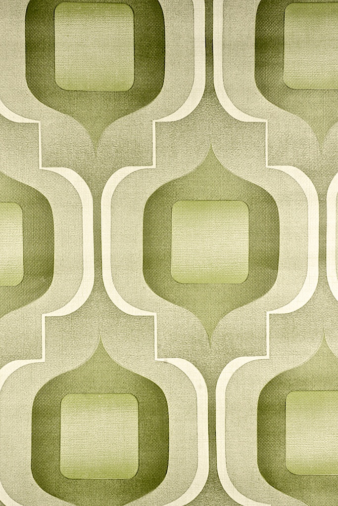 Green Geometric Vintage Wallpaper