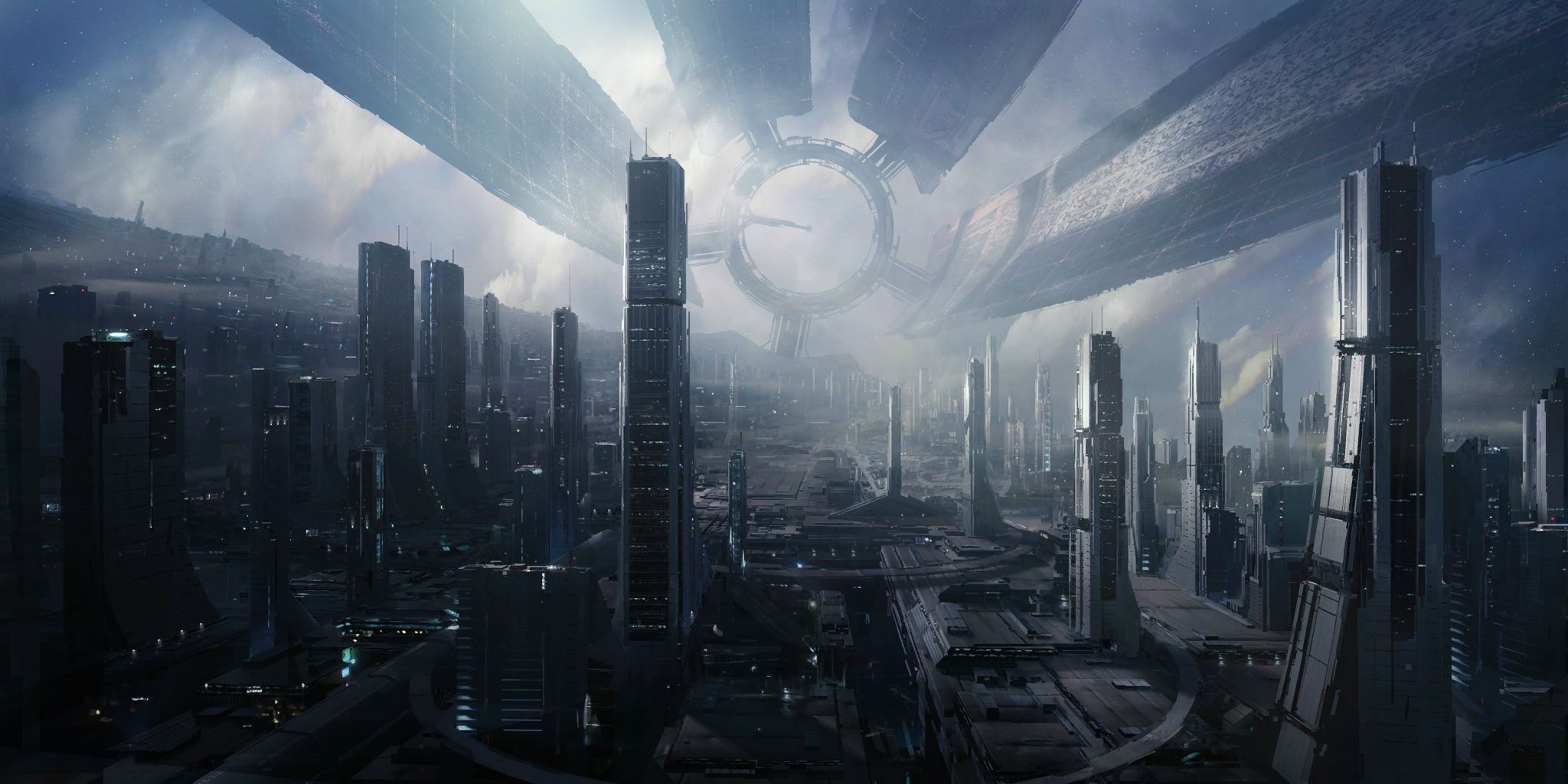 This Is Probably Mass Effect Artwork Showing The Citadel