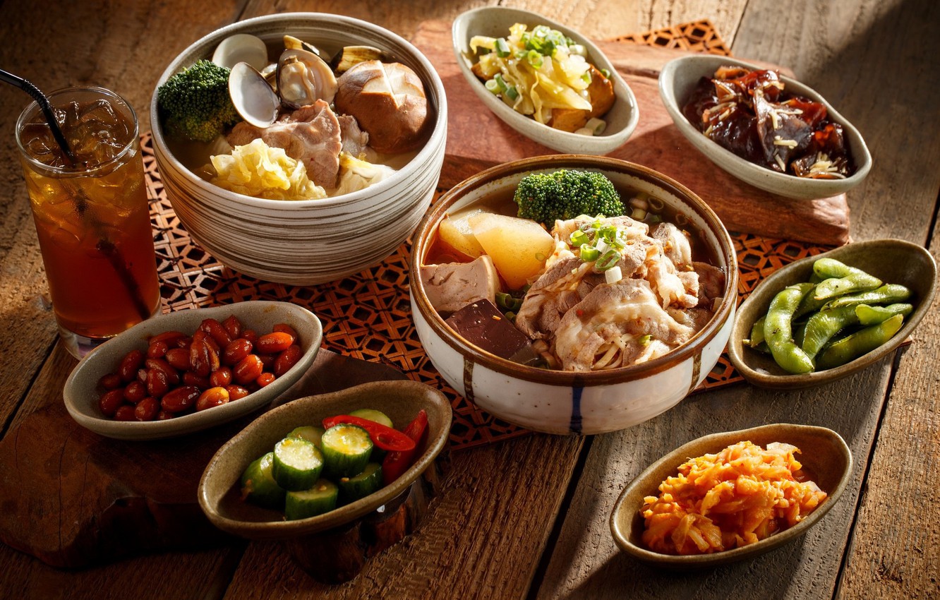 Wallpaper Vegetables Serving Cuts Meat Dishes Image For