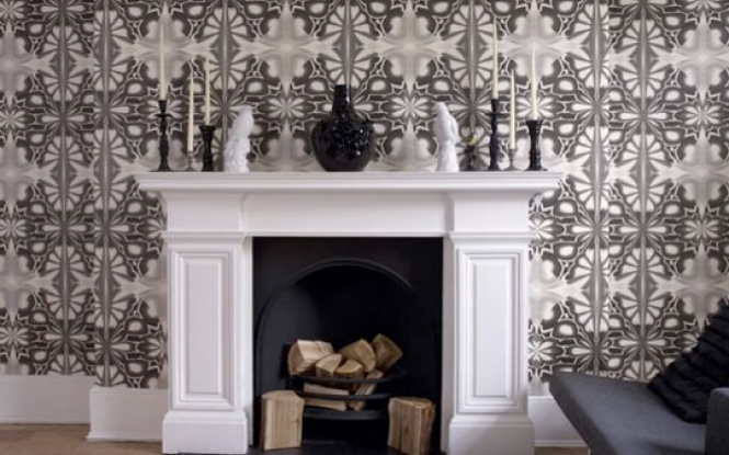 Living Room Grey Wallpaper